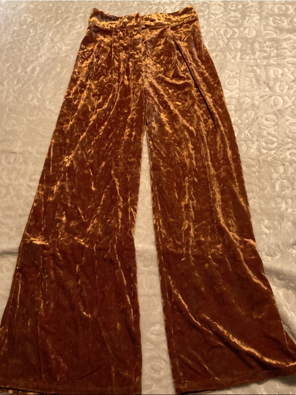 Forever 21 Brown Velvet Wide-Leg Pants